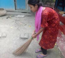 Farzana cleaning the neighborhood