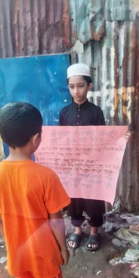 Abdullah participated in the handwashing day program