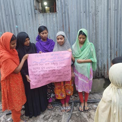 Lima, Rabeya, Brishti, Shirin, and Suma participated in the handwashing day 
          program