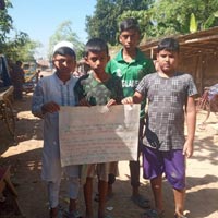 Rifat, Mahfuz, Fahim, and Mostakin participated in the handwashing day program