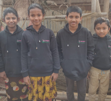 Kids in Mirpur received hoodies