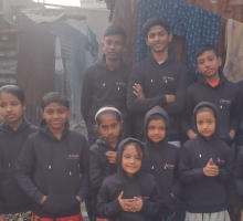 Kids in Mohakhali received hoodies