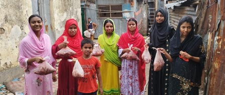 Kids in Mohakhali received qurbani meat