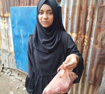 Mitu received qurbani meat