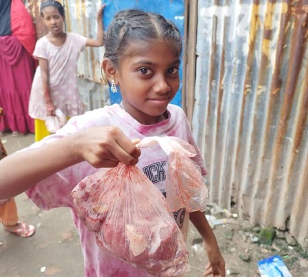 Nusrat received qurbani meat