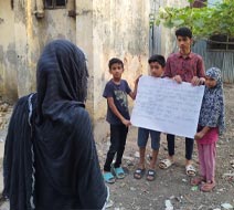 Romjan, Abdullah, Rafi, and Nayema participated in the heatstroke awareness program