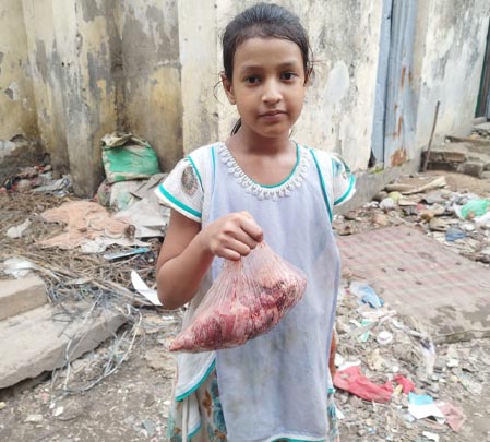 Sanjida received qurbani meat