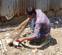 Shakil cleaning the neighborhood